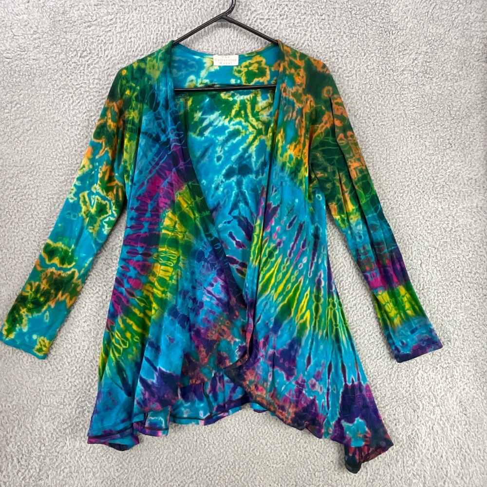 The Collection Royal Tie Dye Cardigan Womens M/L Multicolor Good Stretch Boho
